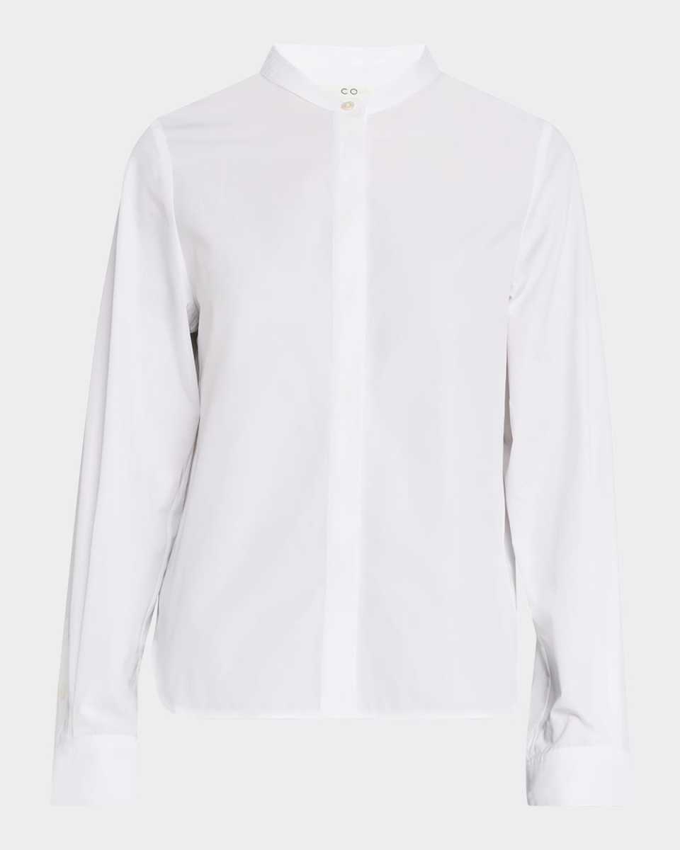 Stand-Collar Cotton Shirt